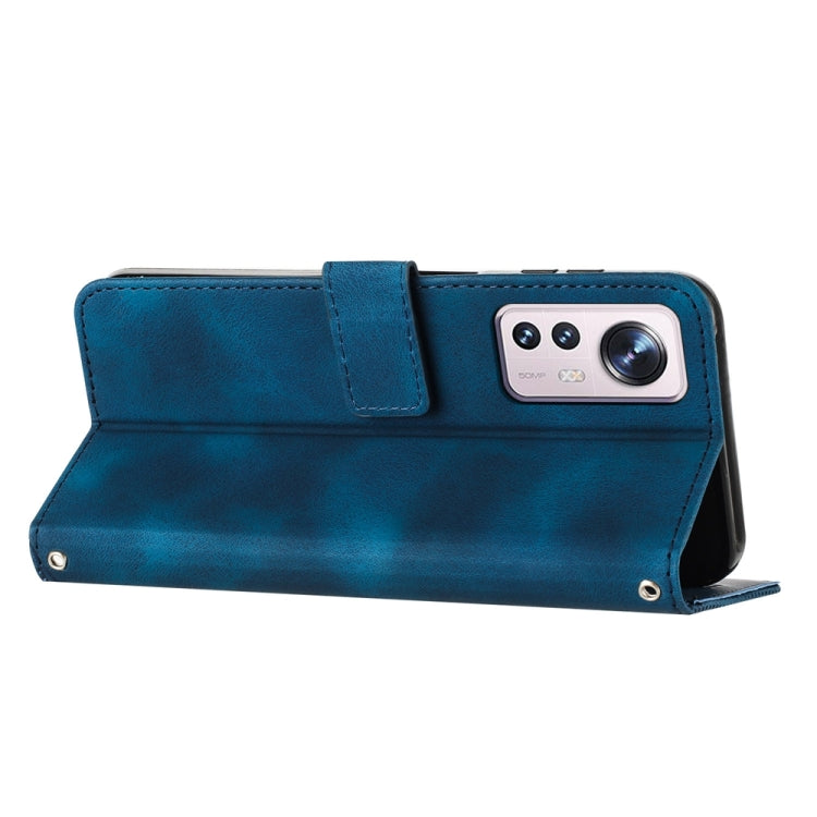 For Xiaomi 12 Pro / 12S Pro Dream Triangle Leather Phone Case with Lanyard(Blue)