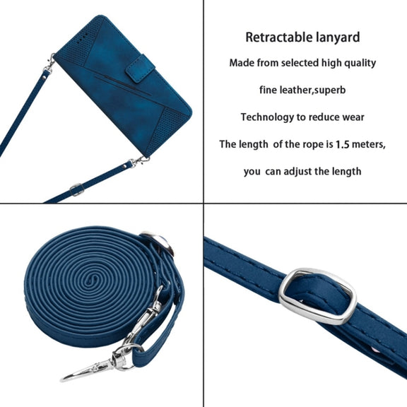 For Xiaomi 12 Pro / 12S Pro Dream Triangle Leather Phone Case with Lanyard(Blue)