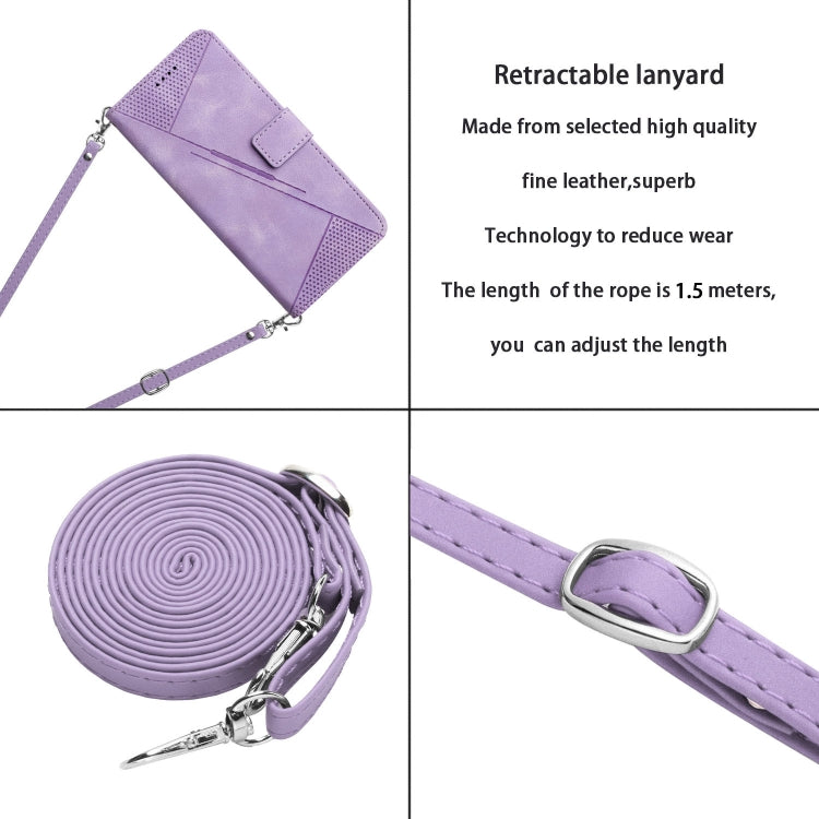 For Xiaomi Redmi K70 / K70 Pro Dream Triangle Leather Phone Case with Lanyard(Purple)