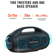 HOPESTAR A50 80W IPX6 Water-resistant Portable Bluetooth Speaker Outdoor Subwoofer(Grass Green)