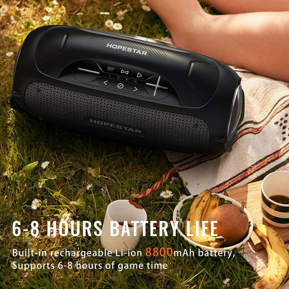 HOPESTAR A50 80W IPX6 Water-resistant Portable Bluetooth Speaker Outdoor Subwoofer(Black)