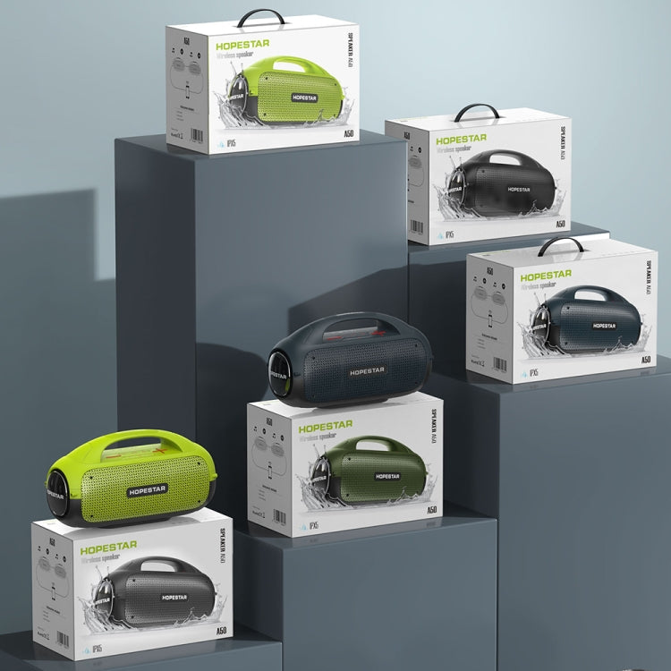 HOPESTAR A50 80W IPX6 Water-resistant Portable Bluetooth Speaker Outdoor Subwoofer(Grass Green)