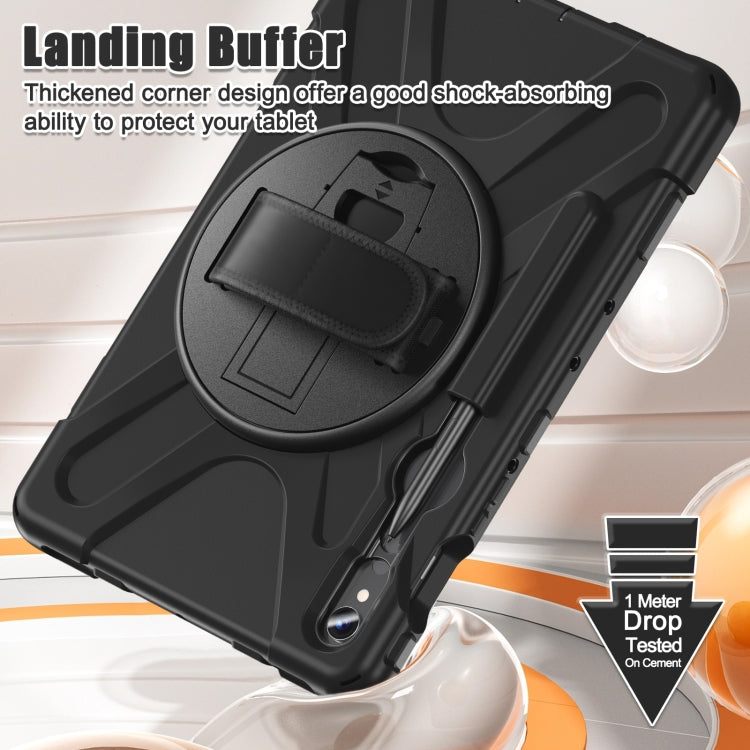 For Samsung Galaxy Tab S9 / S8 / S7 Rotary Handle Grab TPU + PC Tablet Case(Black)