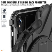 For Samsung Galaxy Tab S9 / S8 / S7 Rotary Handle Grab TPU + PC Tablet Case(Black)