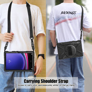 For Samsung Galaxy Tab S9 / S8 / S7 Rotary Handle Grab TPU + PC Tablet Case(Black)