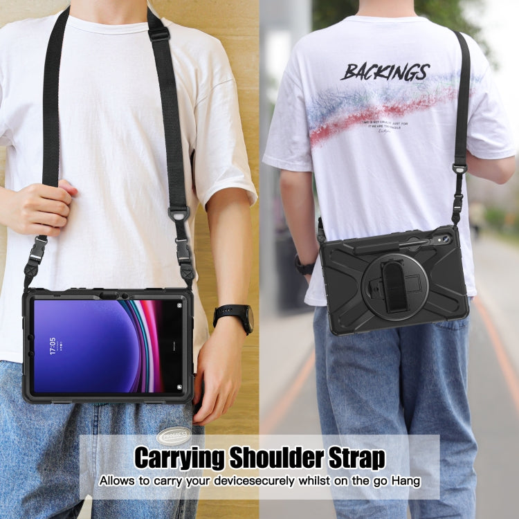 For Samsung Galaxy Tab S9 / S8 / S7 Rotary Handle Grab TPU + PC Tablet Case(Black)