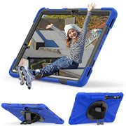For Samsung Galaxy Tab S9+ / S8+ Rotary Handle Grab TPU + PC Tablet Case(Blue)
