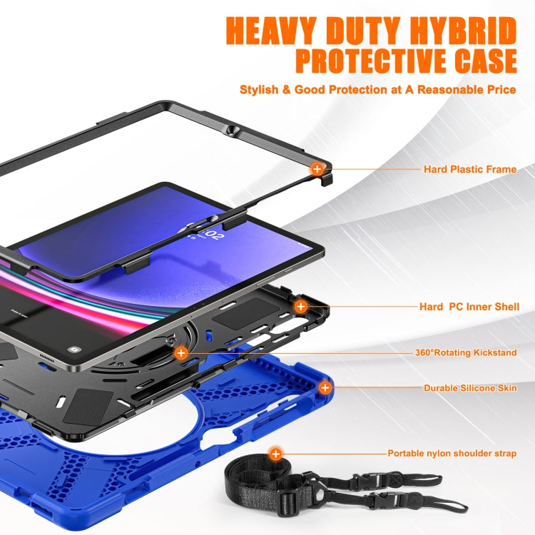 For Samsung Galaxy Tab S9+ / S8+ Rotary Handle Grab TPU + PC Tablet Case(Blue)