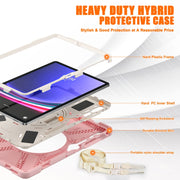 For Samsung Galaxy Tab S9+ / S8+ Rotary Handle Grab TPU + PC Tablet Case(Pink)