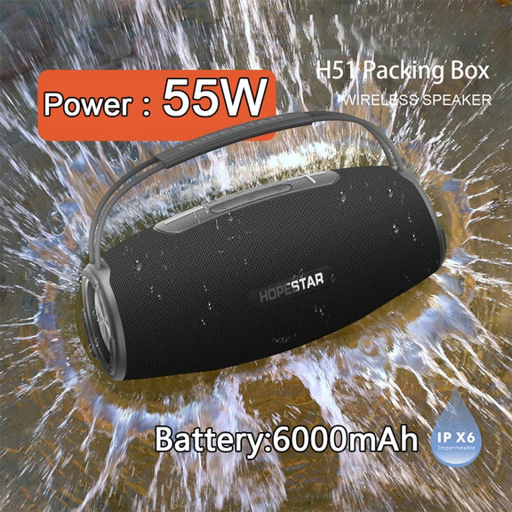 HOPESTAR H51 IPX6 Water-resistant Outdoor Portable Wireless Bluetooth Speaker(Red)