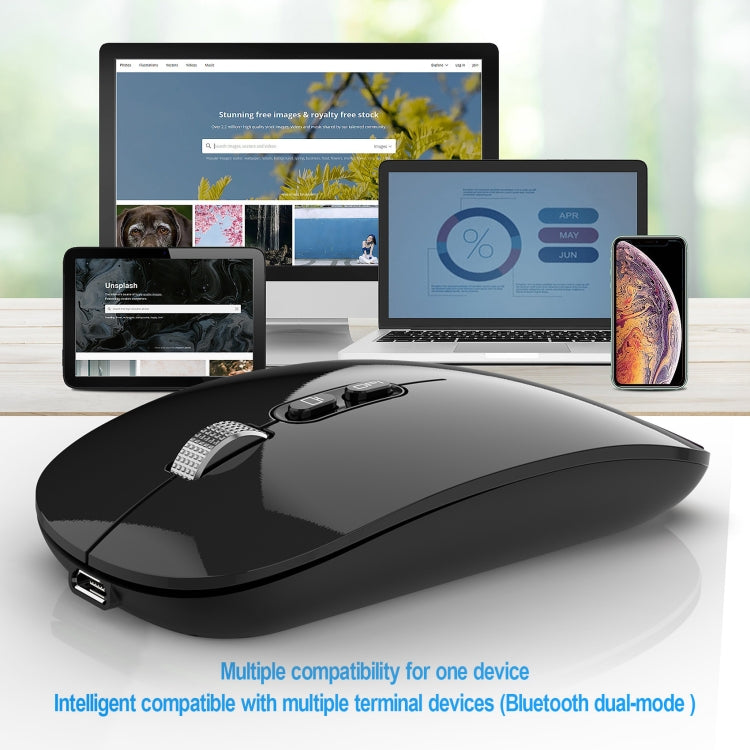 HXSJ M103 1600DPI 2.4GHz Wireless Rechargeable Mouse(Grey)