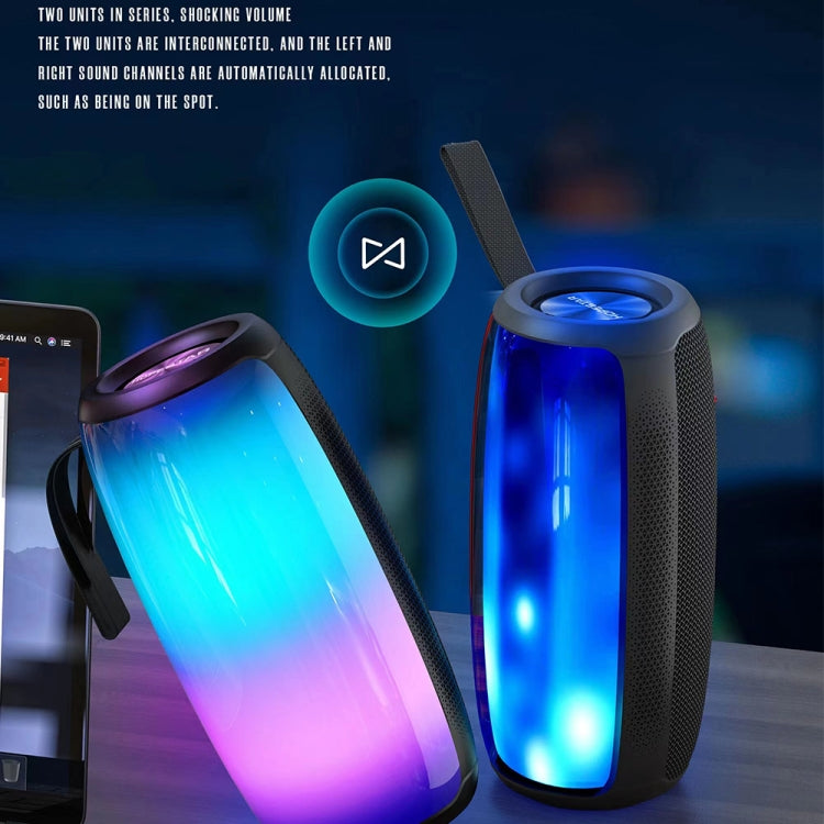 HOPESTAR P40 Pro IPX6 Water-resistant RGB Light Wireless Bluetooth Speaker(Black)