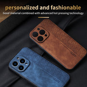 For iPhone 15 Pro Max AZNS 3D Embossed Skin Feel Phone Case(Brown)