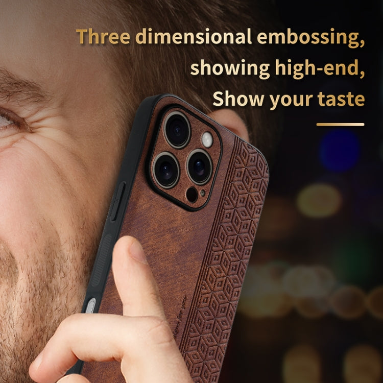For iPhone 16 Pro AZNS 3D Embossed Skin Feel Phone Case(Black)