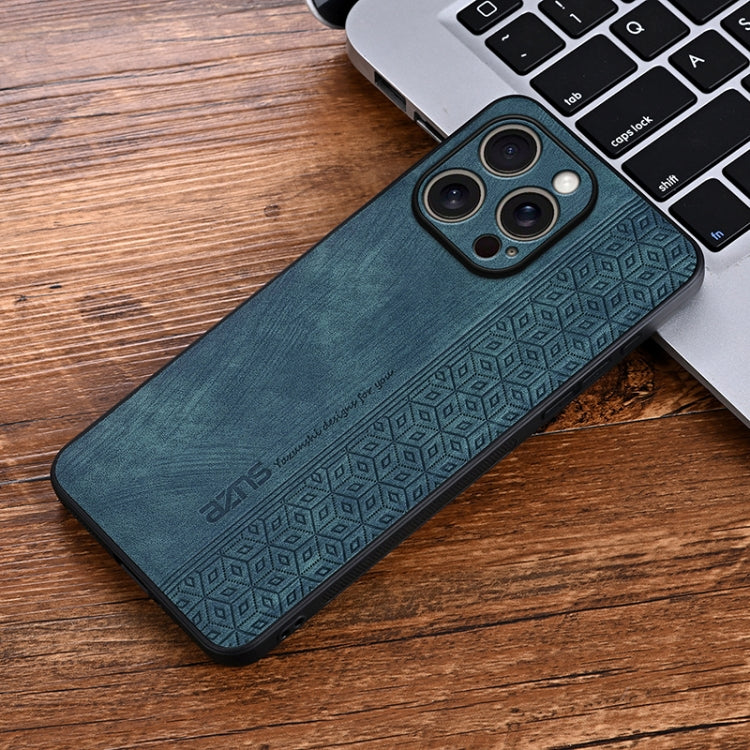For iPhone 16 Pro AZNS 3D Embossed Skin Feel Phone Case(Dark Green)