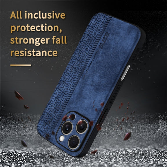 For iPhone 16 Pro AZNS 3D Embossed Skin Feel Phone Case(Purple)
