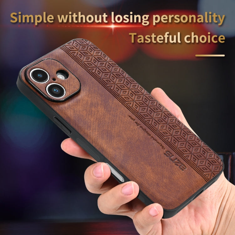 For iPhone 16 Plus AZNS 3D Embossed Skin Feel Phone Case(Black)