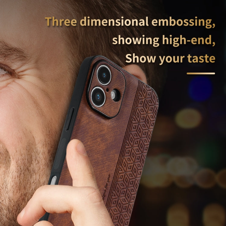 For iPhone 16 Plus AZNS 3D Embossed Skin Feel Phone Case(Black)