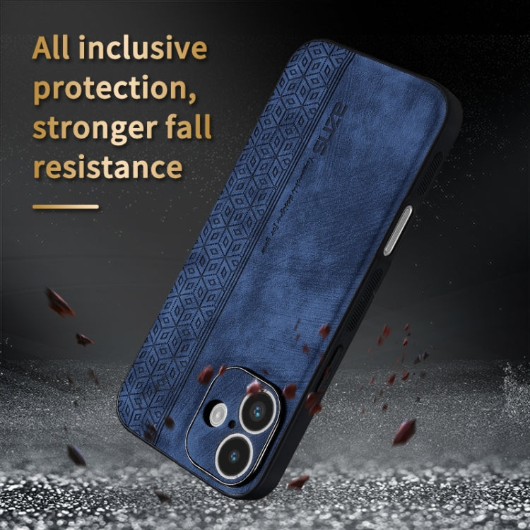 For iPhone 16 Plus AZNS 3D Embossed Skin Feel Phone Case(Brown)