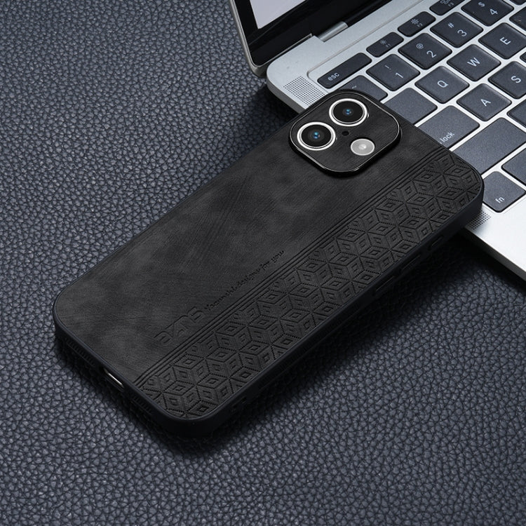For iPhone 16 AZNS 3D Embossed Skin Feel Phone Case(Black)
