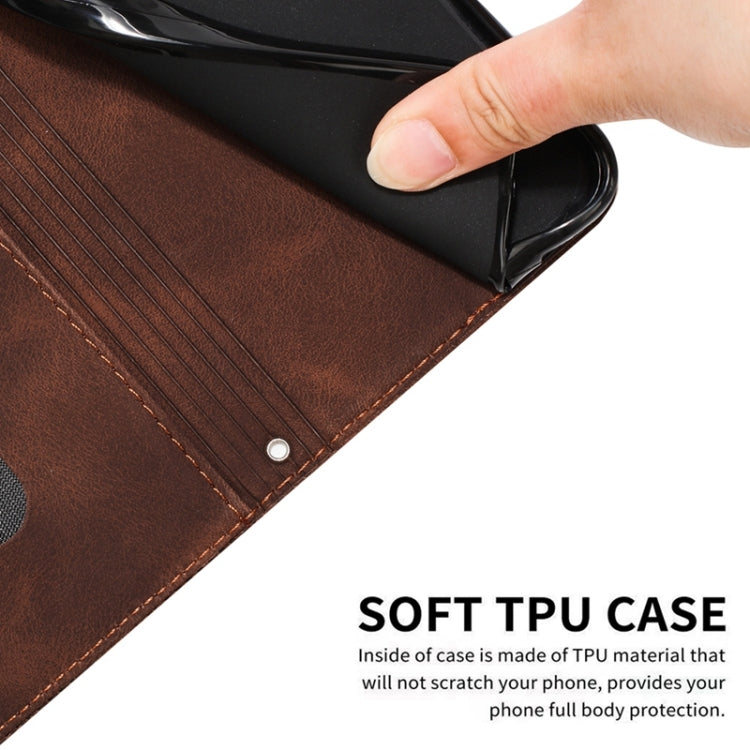 For Samsung Galaxy M33 Dream Triangle Leather Phone Case with Long Lanyard(Brown)