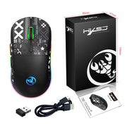 HXSJ T90 RGB Light Three-mode Wireless Gaming Mouse(Black)