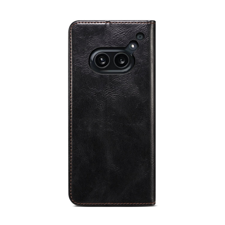 For Nothing Phone 2A Oil Wax Crazy Horse Texture Leather Phone Case(Black)