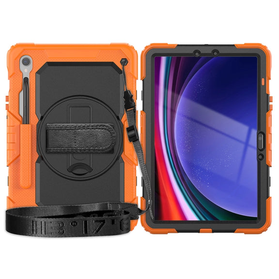 For Samsung Galaxy Tab S9 / S8 / S7 Silicone + PC Tablet Case(Orange+Black)