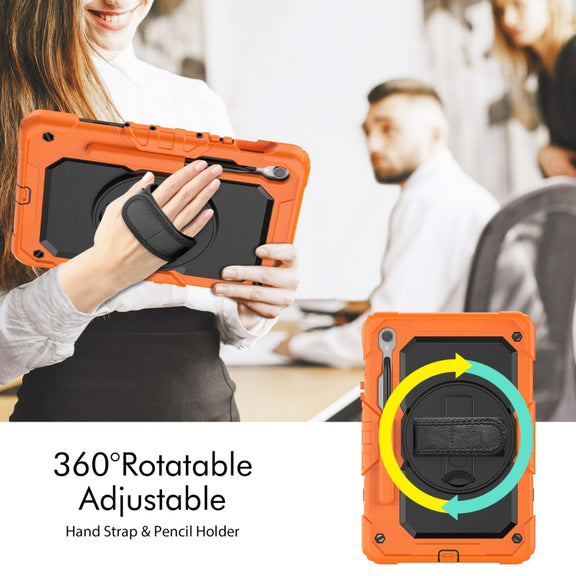 For Samsung Galaxy Tab S9 / S8 / S7 Silicone + PC Tablet Case(Orange+Black)