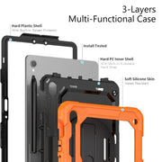 For Samsung Galaxy Tab S9 / S8 / S7 Silicone + PC Tablet Case(Orange+Black)