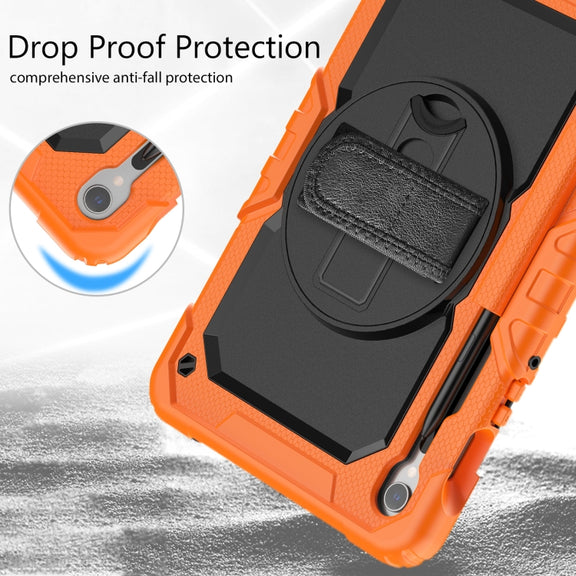 For Samsung Galaxy Tab S9 / S8 / S7 Silicone + PC Tablet Case(Orange+Black)
