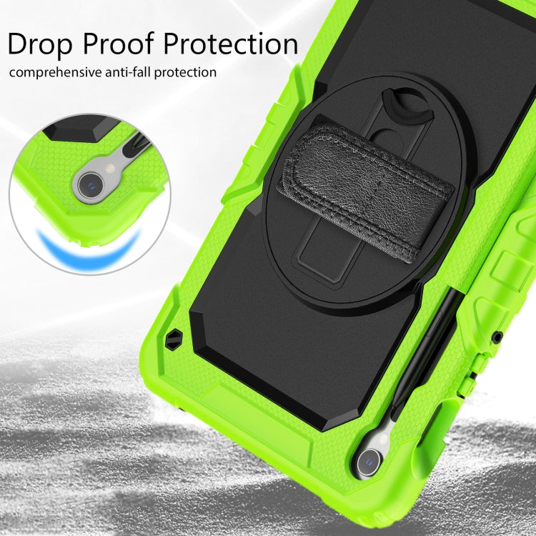 For Samsung Galaxy Tab S9 / S8 / S7 Silicone + PC Tablet Case(Yellow Green+Black)
