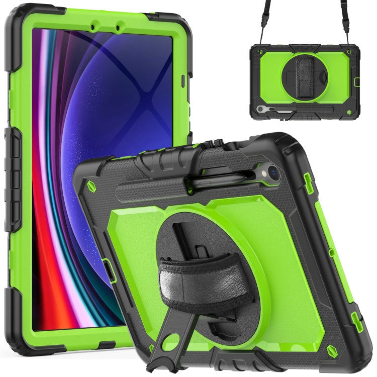 For Samsung Galaxy Tab S8 / S7 Silicone Hybrid PC Tablet Protective Case(Black+Yellow Green)