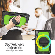 For Samsung Galaxy Tab S8 / S7 Silicone Hybrid PC Tablet Protective Case(Black+Yellow Green)