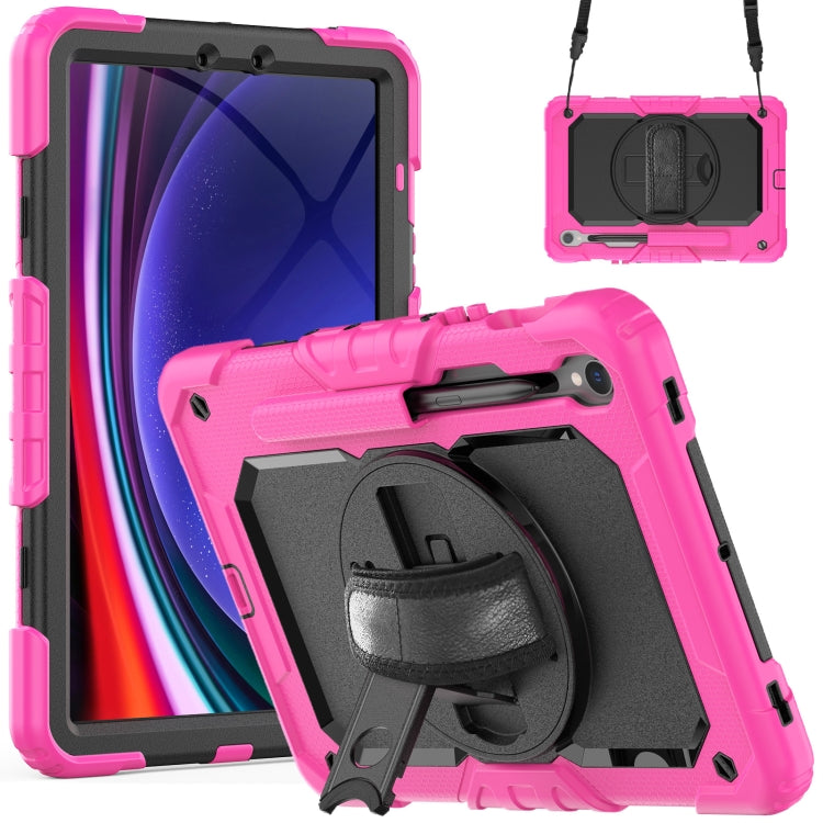 For Samsung Galaxy Tab S9 / S8 / S7 Silicone + PC Tablet Case(Rose Red+Black)
