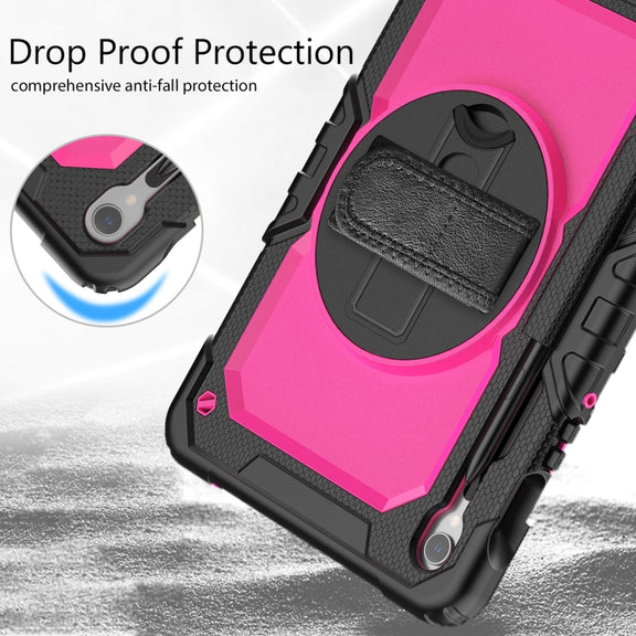 For Samsung Galaxy Tab S9 / S8 / S7 Silicone + PC Tablet Case(Black+Rose Red)