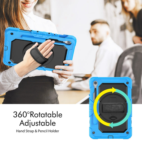 For Samsung Galaxy Tab S9 / S8 / S7 Silicone + PC Tablet Case(Light Blue+Black)