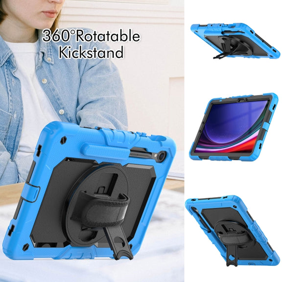 For Samsung Galaxy Tab S9 / S8 / S7 Silicone + PC Tablet Case(Light Blue+Black)