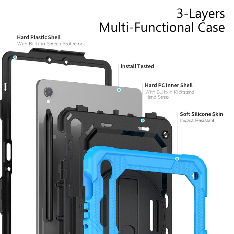 For Samsung Galaxy Tab S9 / S8 / S7 Silicone + PC Tablet Case(Light Blue+Black)