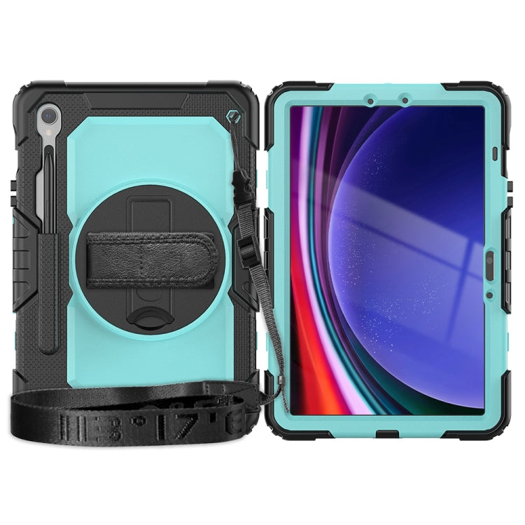 For Samsung Galaxy Tab S9 / S8 / S7 Silicone + PC Tablet Case(Black+Light Blue)