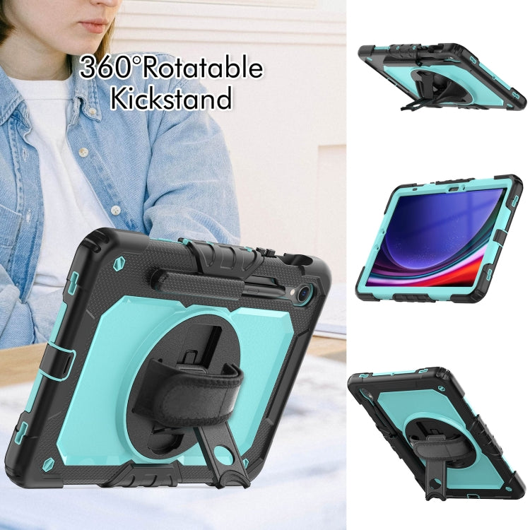 For Samsung Galaxy Tab S9 / S8 / S7 Silicone + PC Tablet Case(Black+Light Blue)
