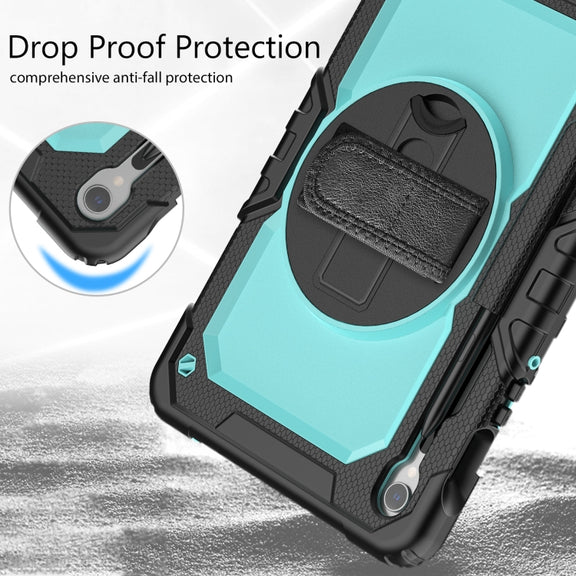 For Samsung Galaxy Tab S9 / S8 / S7 Silicone + PC Tablet Case(Black+Light Blue)