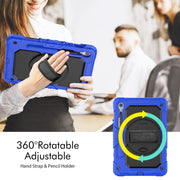 For Samsung Galaxy Tab S8 / S7 Silicone Hybrid PC Tablet Protective Case(Dark Blue+Black)