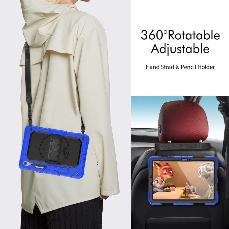 For Samsung Galaxy Tab S8 / S7 Silicone Hybrid PC Tablet Protective Case(Dark Blue+Black)