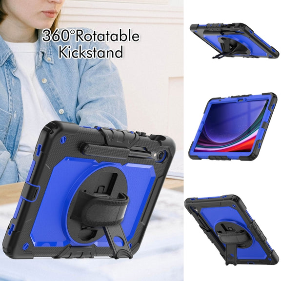 For Samsung Galaxy Tab S9 / S8 / S7 Silicone + PC Tablet Case(Black+Dark Blue)