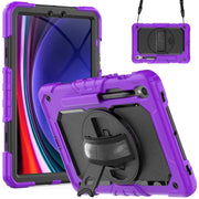 For Samsung Galaxy Tab S8 / S7 Silicone Hybrid PC Tablet Protective Case(Purple+Black)
