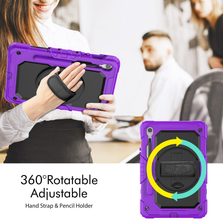 For Samsung Galaxy Tab S8 / S7 Silicone Hybrid PC Tablet Protective Case(Purple+Black)