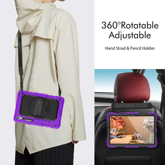 For Samsung Galaxy Tab S8 / S7 Silicone Hybrid PC Tablet Protective Case(Purple+Black)