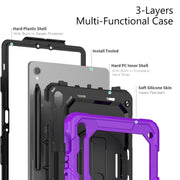 For Samsung Galaxy Tab S8 / S7 Silicone Hybrid PC Tablet Protective Case(Purple+Black)