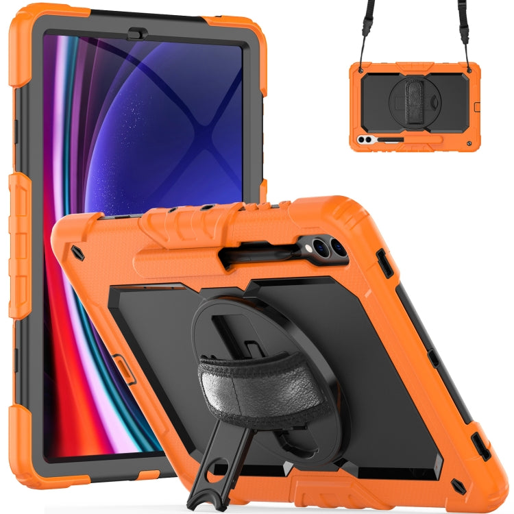 For Samsung Galaxy Tab S10+ / S9+ / S9 FE+ Silicone + PC Tablet Case(Orange+Black)